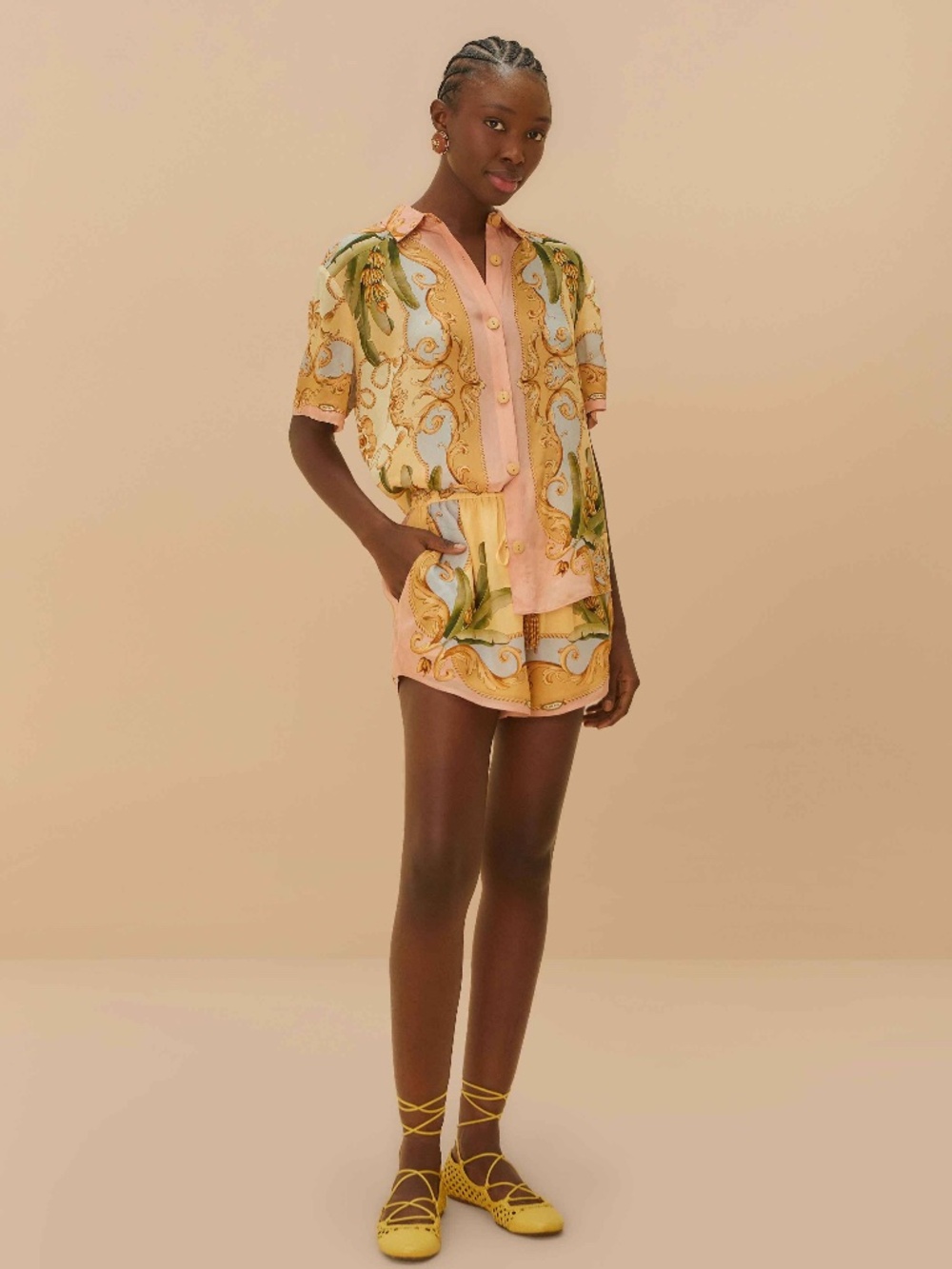 Multicolor Banana Royalty Kaleidoscope Shorts - Picture 1 of 1